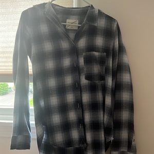 Blue and Black Abercrombie flannel